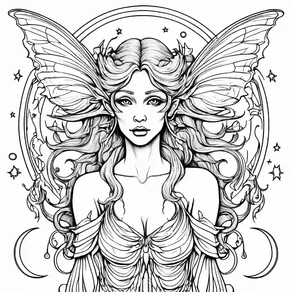 Moon Fairy coloring pages